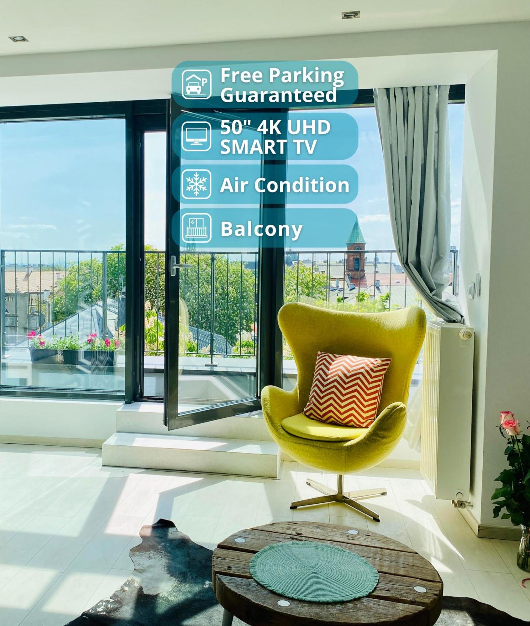 Angel Mint Apartment - Free Parking - Balcony Краків Екстер'єр фото